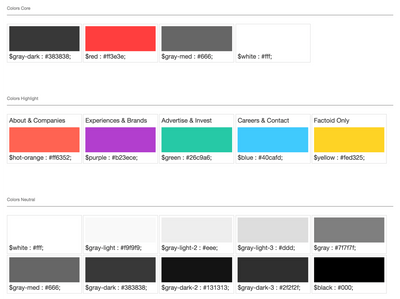 Time Inc. design system screenshot of color