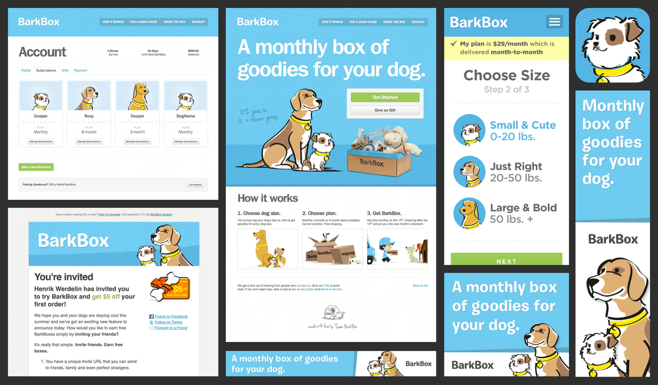 Overview of BarkBox design work screenshot